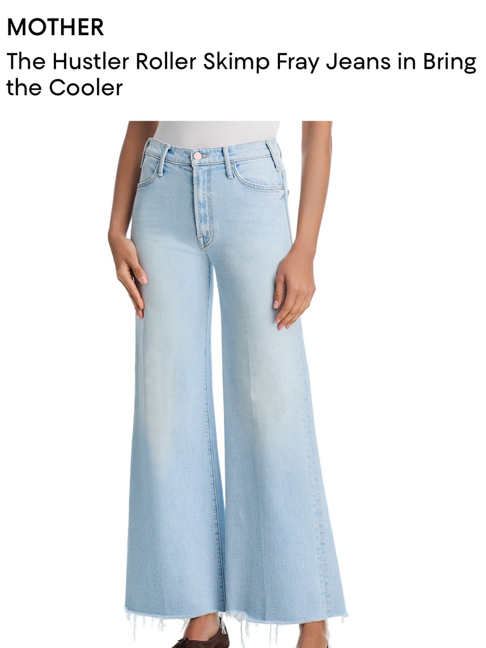 MOTHER THE HUSTLER ROLLER SKIMP FRAY JEANS IN BRING THE COOLER SIZE 29